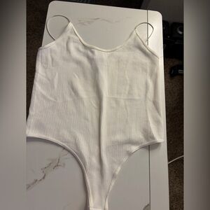 Forever 21 White Ribbed Tank Top